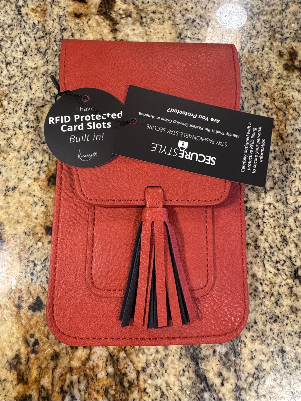 RFID Phone Crossbody - Burnt Orange